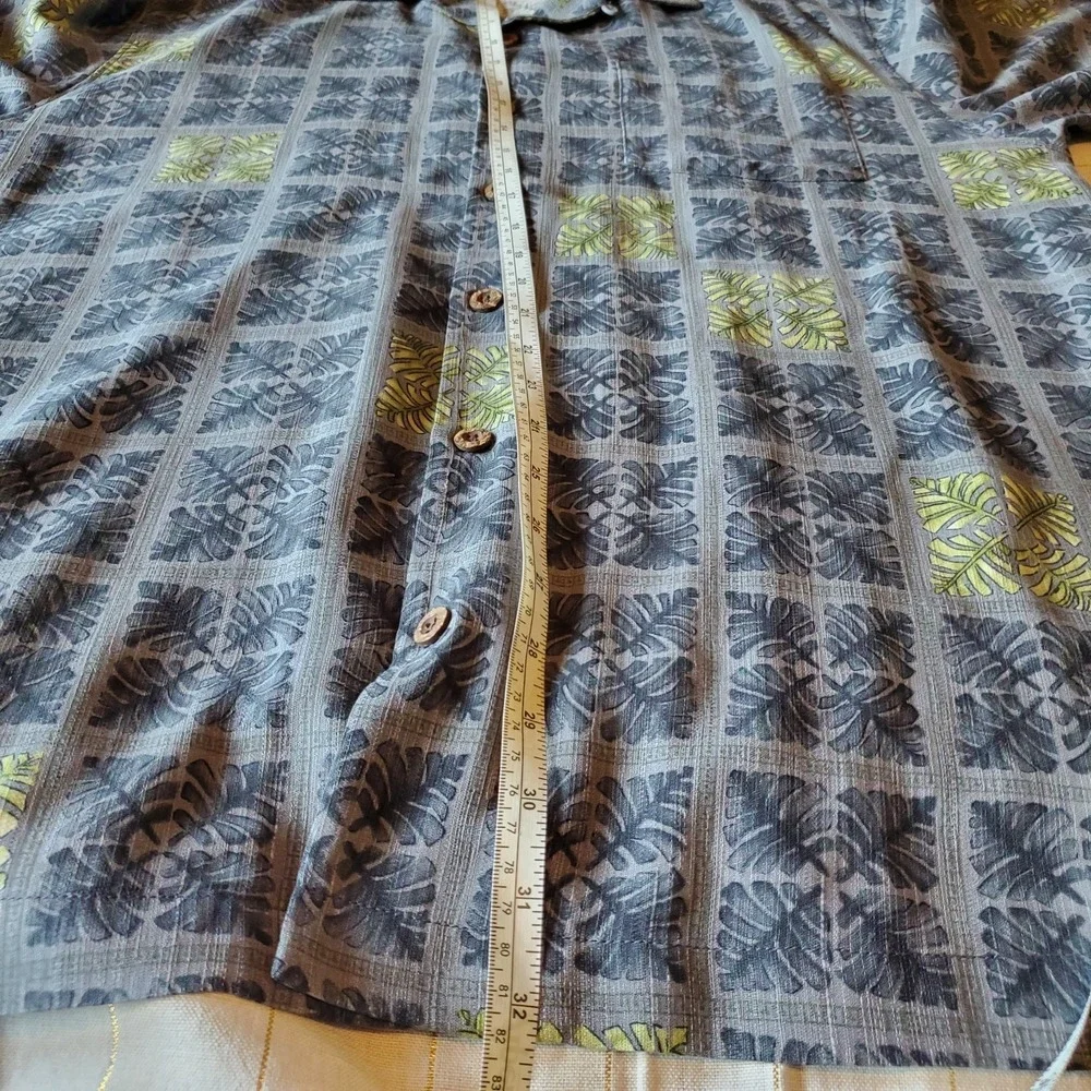 Tommy Bahama Shirt Men‎ L  Tropical Hawaiian Collar Button 100% Silk
